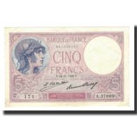 Billet, France, 5 Francs, 1928-11-12, TTB, Fayette:3.12, KM:72d - 5 F 1917-1940 ''Violet''