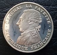 FRANCE 100 FRANCS 1987 SILVER PROOF "230th Anniversary - Birth Of General Lafayet" Free Shipping Via Registered Air Mail - Prova