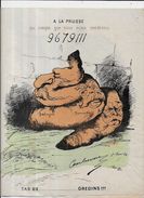 Estampe Gravure Satirique Caricature D'époque 1870 Bismarck Guillaume Napoléon III Deux Volets Scatologie - Stiche & Gravuren