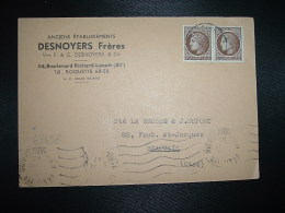 CP TP CERES DE MAZELIN 2F50 Paire  OBL.22-9-47 PARIS + DESNOYERS Frères - 1945-47 Cérès De Mazelin