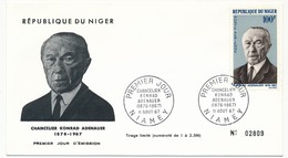 NIGER => Enveloppe FDC => Chancelier Konrad Adenauer - NIAMEY - 11 Aout 1967 - Níger (1960-...)