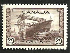 CANADA WWII ARMY SHIP 1942 20 CENTS BROWN  MINTNH SG372(?) READ DESCRIPTION!! - Neufs