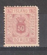 ISLAND / Islande 1876 , SERVICE Yvert N° 9 , 50 A LILAS BRUN  Neuf * / MH , B/TB , Belle Nuance , Cote 65 Euros - Service