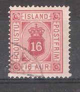 ISLAND / Islande 1876 , SERVICE Yvert N° 7 , 16 A Carmin, Obl TB - Dienstmarken