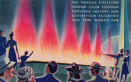 New York World's Fair - Exhibition Exposition - Firestone Factory Singing Fountain - VG Condition - 2 Scans - Tentoonstellingen