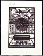 Exlibris Für Georges Richou, Astronomie/Aviation/Gutenberg (EL.107) - Bookplates