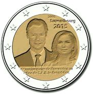 Euros : LUXEMBOURG 2 € Commémorative 2015 Anniversaire Accession Au Trone Grand-Duc Henri (De Rouleau) - Luxembourg