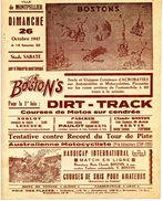 Art Forain: Courses Et Spectacles Acrobatiques De Motos Et Autos, "Les BOSTON'S" à Montpellier, Le 26/10/1947 - Uniformes Recordatorios & Misc