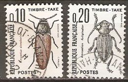 FRANCE   -   1982 .    Y&T N°103 / 104 Oblitérés .    Insectes  /  Coléoptères. - 1960-.... Gebraucht