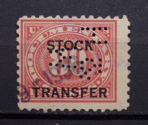 USA - 80 Cents Perfins Aufdruck Stock Transfer 1936 Abart ! Datum Stempel      (R527) - Perfin