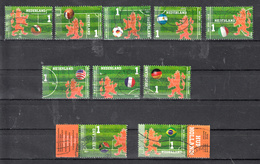 Nederland 2014 Nvph Nr 3187-3196 , Mi Nr 3240 - 3249;  WK Voetbal Brazilie Footbal  Compleet Gestempeld - Oblitérés