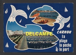 DF / 34 HERAULT / MAUGUIO - CARNON / CARNON-PLAGE / LA PLAGE, LA PËCHE, LE PORT / CIRCULÉE EN 1986 - Mauguio