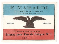 ETIQUETTE  F. VARALDI  CANNES-LA-BOCCA - ESSENCE POUR EAU DE COLOGNE N°1 - Labels