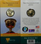 Australia 1 Dollar 2011 Presidents Cup Golf Coin Card UNC - Mint Sets & Proof Sets