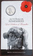 Australia 20 Cents 2010 Australia Remembers Lost Soldiers Of Fromelles Coin Card UNC - Ongebruikte Sets & Proefsets