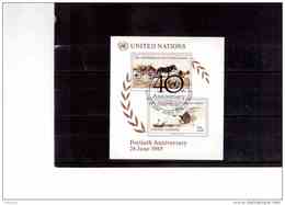 BF289   -    NAZIONI UNITE  N.Y.       -  BLOCCO FOGLIETTO USATO   - CAT. UNIFICATO NR. 8 - Used Stamps