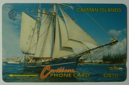 CAYMAN ISLANDS - GPT - CAY-8B - Schooner - 8CCIB - $10 - White Strip - VARIATION - RARE - Used - Iles Cayman