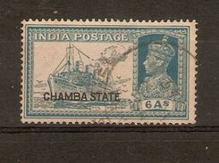 INDIA - CHAMBA 1938 6a  SG 91 FINE USED Cat £150 - Chamba