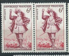 [18] Variété : N° 943 Gargantua Personnages Du Bas Lie De Vin Au Lieu De Rouge + Normal ** - Unused Stamps