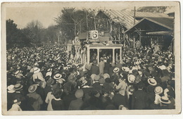 Real Photo  Tram 30 Soldats Français Hospitalisés à Cortaillod Arrivant En Gare De Neuchatel Guerre 1914 Edit Delachaud - Cortaillod