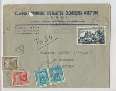 Lettre Locale De Montauban - Affranchie à 18 Frs Et Taxée à 34 Frs - 1957 - 1859-1959 Covers & Documents