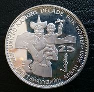 MONGOLIA 25 TUGRIK 1984 SILVER PROOF "Decade For Women" Free Shipping Via Registered Air Mail - Mongolei