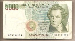 Italia - Banconota Circolata Da 5000 Lire "Bellini" P-111b.2 - 1992 #19 - 5000 Lire