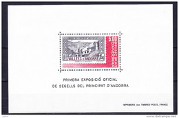 ANDORRE FRANCAIS BLOC ET FEUILLET 1982 YT N° BF 1 ** NUMEROTE AU DOS - Blocks & Sheetlets