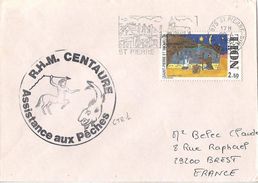 MARCOPHILIE NAVALE LETTRE SAINT PIERRE ET MIQUELON R H M CENTAURE ASSISTANCE AUX PECHES - Cartas & Documentos