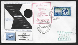 PRIMO VOLO LUFTHANSA - ROMA KUWAIT - BUSTA SPECIALE - 04.07.1963 - Airmail