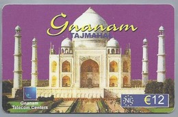 NL.- Telefoonkaart. Serie 0312. Gnanam Telecom Centers. Gnanam. Taj Mahal. € 12. - GSM-Kaarten, Bijvulling & Vooraf Betaalde