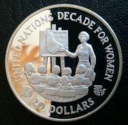 BARBADOS 20 DOLLARS 1985 SILVER PROOF "Decade For Women" Free Shipping Via Registered Air Mail - Barbados (Barbuda)