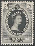 Gilbert And Ellis Islands. 1953 QEII Coronation. 2d MH. SG 63 - Gilbert & Ellice Islands (...-1979)