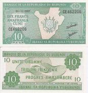 Burundi P-33e  10 Francs  2007  UNC - Burundi