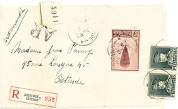 028/26 - Lettre Recommandée + AR - TP Képi Et Ballon Picard OOSTENDE 1933 - TARIF EXACT 3 F 25 - 1931-1934 Kepi