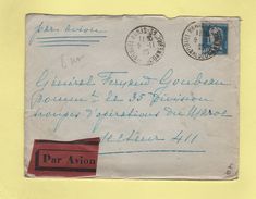 FM + 50c Pasteur Seul Sur Lettre Par Avion Pour Le Secteur 411 - 9-11-1925 Arrivee Le 14-11-1925 - 1960-.... Covers & Documents