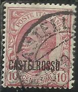 CASTELROSSO 1922 SOPRASTAMPATO D'ITALIA ITALY OVERPRINTED CENT. 10c USATO USED OBLITERE' - Castelrosso