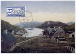 GREENLAND 1992 250th Anniversary Of Paamiut On Maximum Card.  Michel 225 - Maximumkarten (MC)