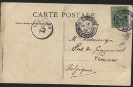 GUINEE FRANCE - 5c Obl. CONAKRY (vue Toto Et Lolo Soussous) Vers Lessines 1910 (947) - Cartas & Documentos