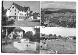 WIL ZH Bülach Restaurant Sternen Carl Biedermann-Brunnen Schwimmbad Ca. 1960 - Bülach