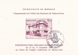 MONACO 1987 EXPOSITION INTERNATIONALE CINQUANTENAIRE DE L'O.E.T.P. LE BLOC EPREUVE OBL.DU TIMBRE N° 1593 - Oblitérés