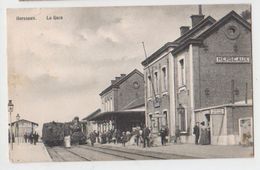 Cpa Herseaux  Gare  Trains  1909 - Mouscron - Möskrön