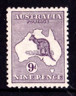 Australia 1913 Kangaroo 9d Violet 1st Watermark MH - - - - Nuovi