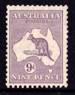Australia 1929 Kangaroo 9d Violet Small Multiple Watermark MH - - Mint Stamps