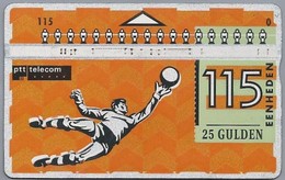 NL.- Telefoonkaart.Nederland. PTT Telecom.officieel Sponsor Van De KNVB. Honderdvijftientje. 25 Gulden. Voetbal. 343A - Pubbliche