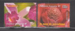 Fr Polynesia 2003 Rose And Orchid Set Of 2 MNH - Neufs