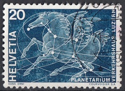 Svizzera 1969 Sc. 496 Pegasus Constellation Pegaso Cavallo Alato Used  Helvetia Switzerland - Mythology