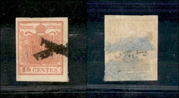 10008 LOMBARDO VENETO - 1851 - 15 Cent Rosa (5) Con Parte Di Due Annulli Posizionati A Croce "RACCOMANDATA" - Molto Bell - Autres & Non Classés