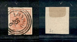 10021 LOMBARDO VENETO - 1851 - 15 Cent Rosso (14) Con Carta A Coste Verticali - Lonigo 18/6 - Sonstige & Ohne Zuordnung