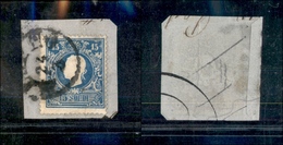 10033 LOMBARDO VENETO - 1859 - 15 Soldi Azzurro II Tipo (32) Su Frammento (190) - Sonstige & Ohne Zuordnung